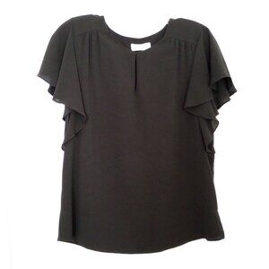 Estelle Black Flutter Sleeve Witchy Top